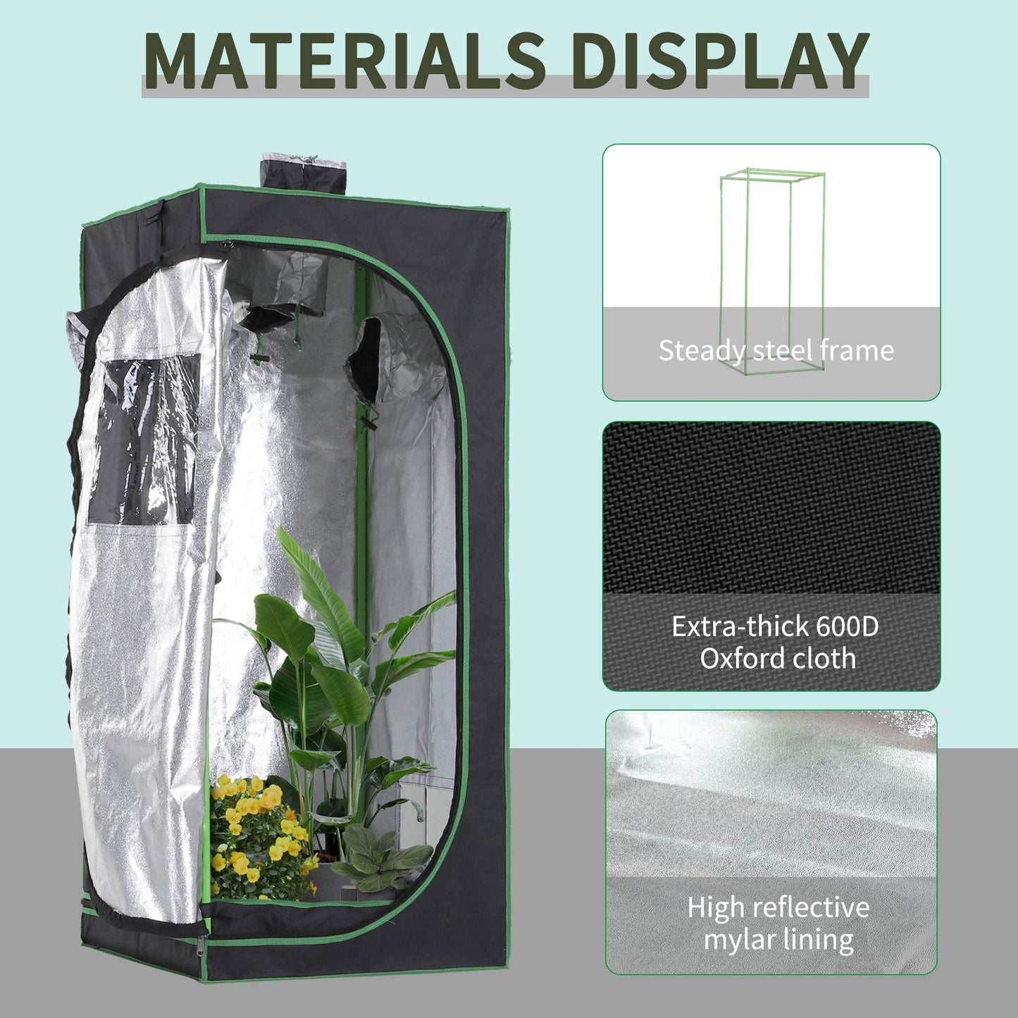 Hydroponic Plant Grow Tent W/ Window Tool Bag