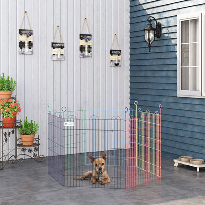 PawHut Foldable Pet Playpen Puppy Pen w/ Door Metal Indoor & Outdoor