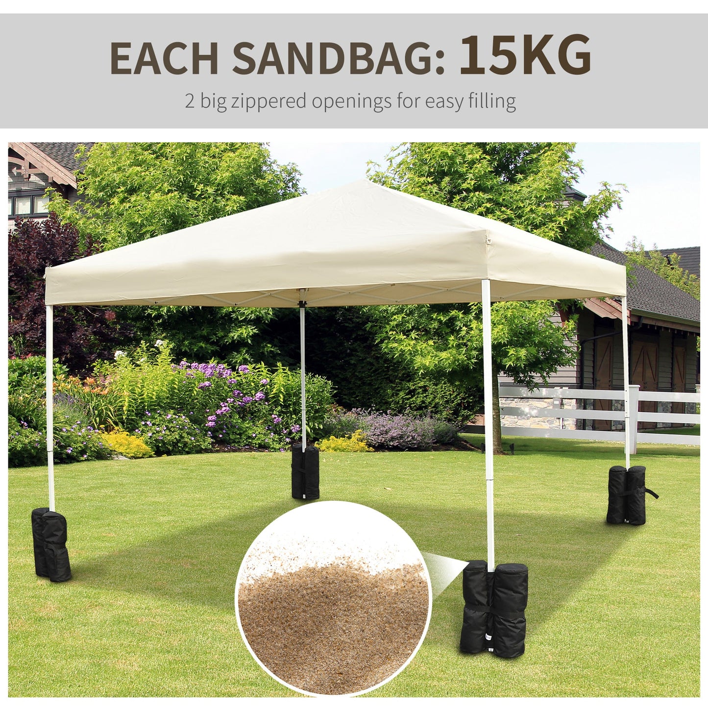 4-Piece Gazebo Weight Sand Bags Leg Weights Marquee Tent Canopy Base