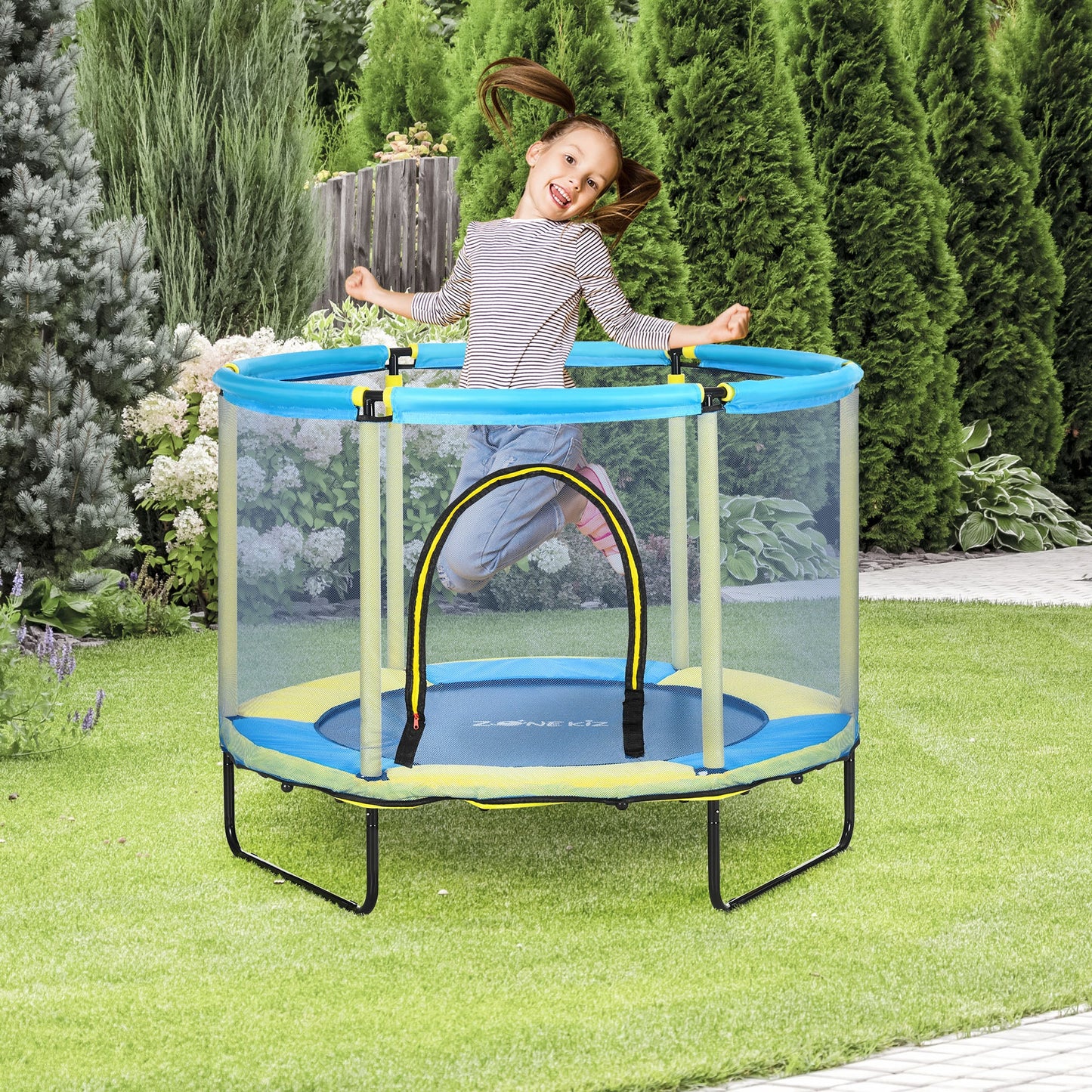 55 Inch Trampoline 1 to 6 Years Blue by Zonekiz