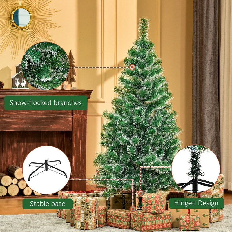 Homcom 5FT Indoor Christmas Tree Artificial Decoration Xmas Gift with Metal Stand Branch Tips