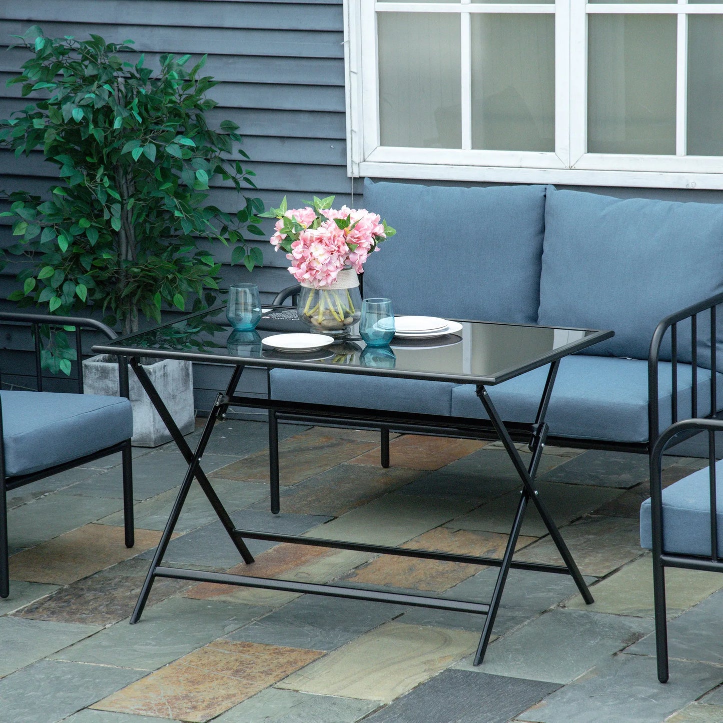 Folding Outdoor Dining Table For 6