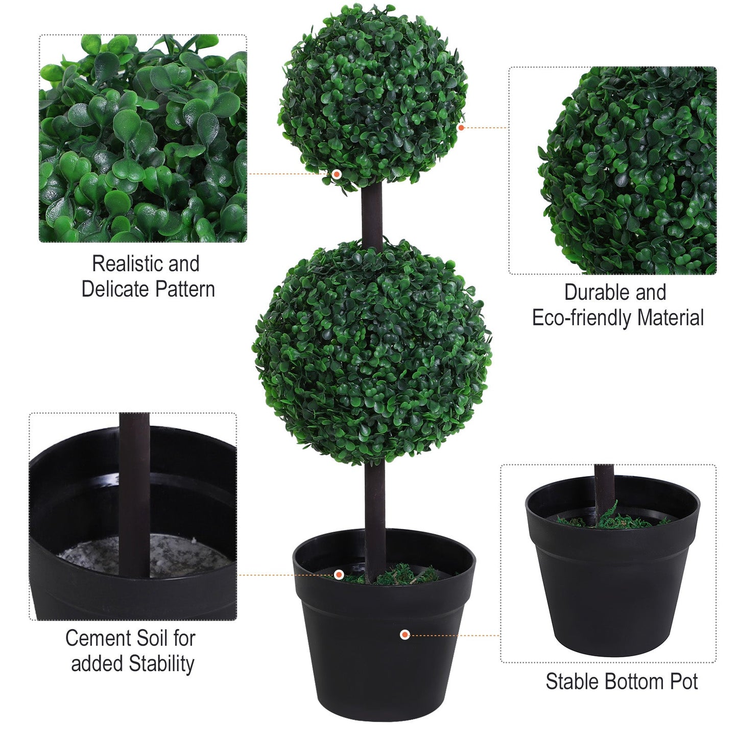 Set of 2 Topiary Tree Plant