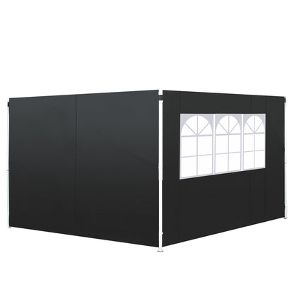 3 Meters Gazebo Replaceable Exchangeable Side Panel Wall Panels Walls With Window 3 colours Black