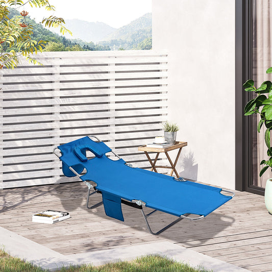 Foldable Sun Lounger with Reading Hole