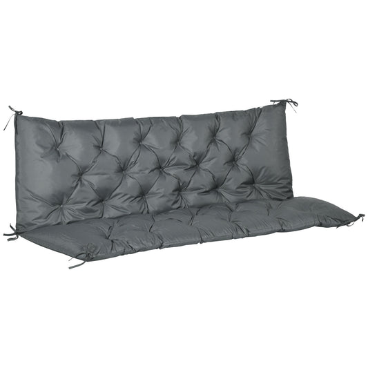 Three-Seater Padded Bench Cushion - Dark Grey