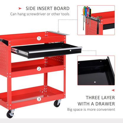 DURHAND 3-Tier Tool Trolley Tool Storage Cart