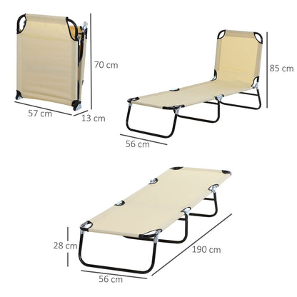 Foldable Sun Lounger with 5-Position Adjustable Backrest