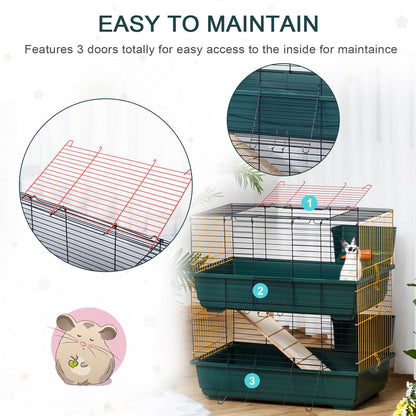 2 Tier Small Animal Cage Multicoloured by Pawhut