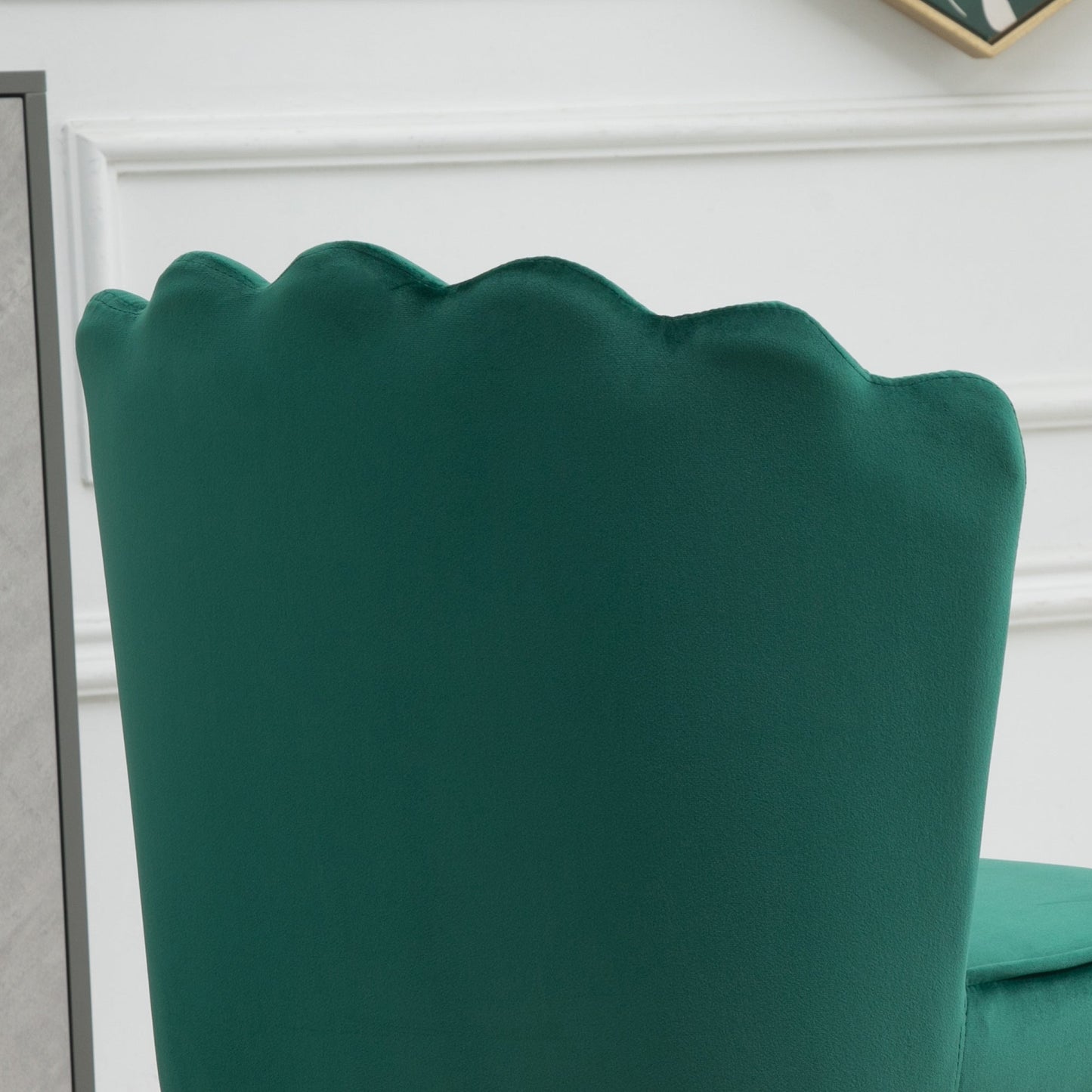 Velvet-Feel Shell Luxe Accent Chair