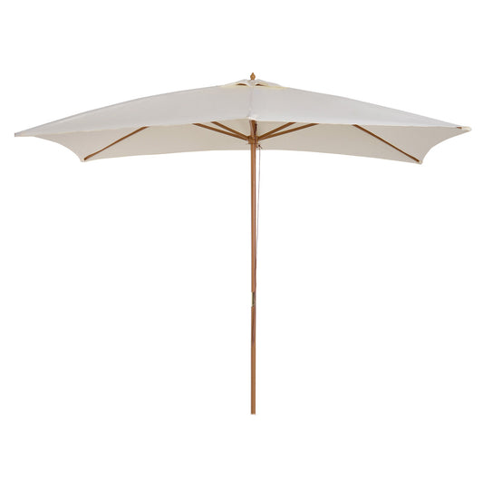 2 x 3m Wooden Garden Parasol Umbrella Outdoor Sun Shade Canopy