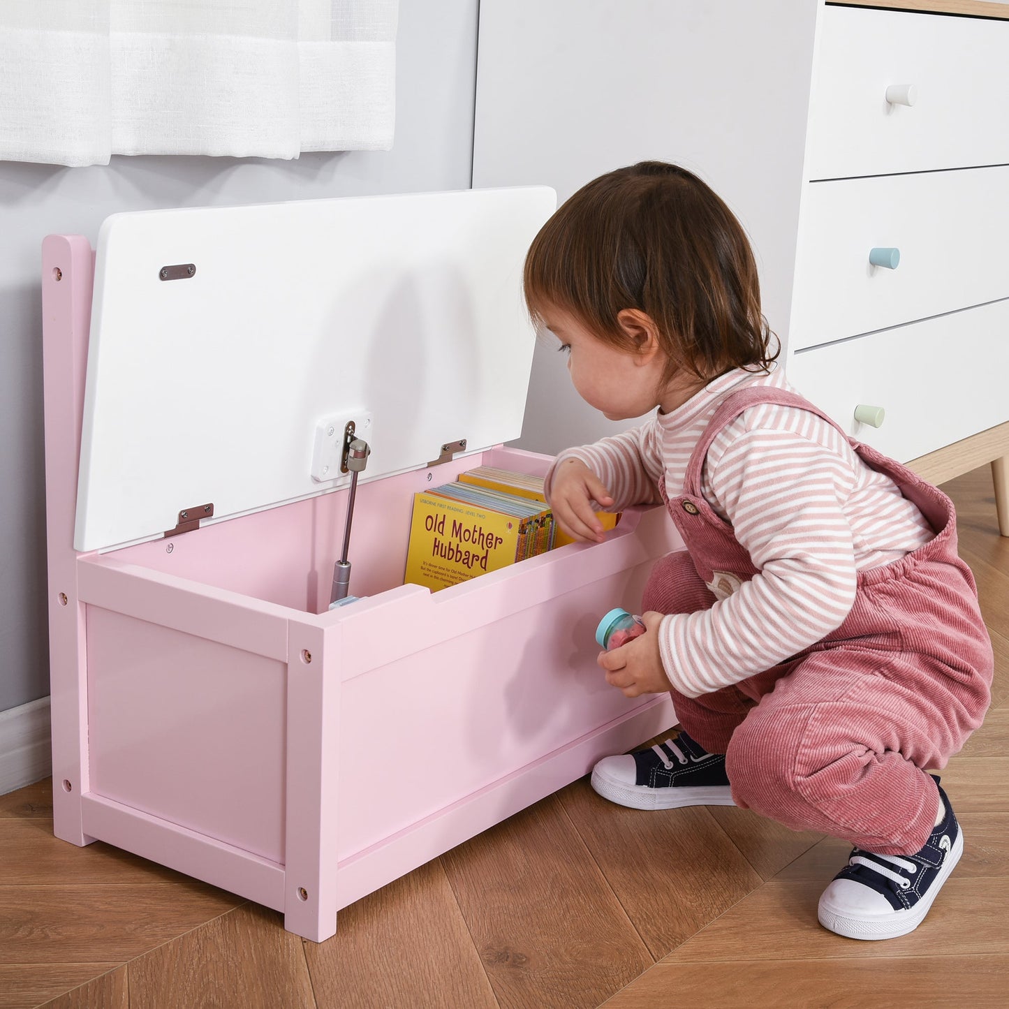 Two-In-One Wooden Toy Box