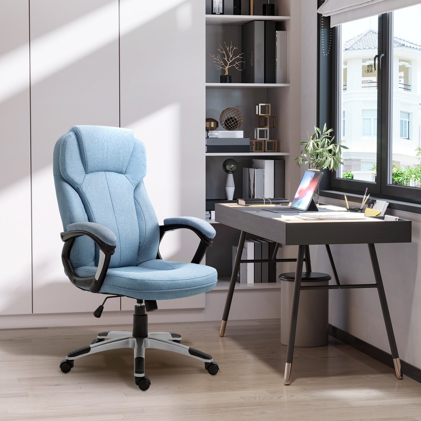 Vinsetto Linen Fabric Home Office Chair