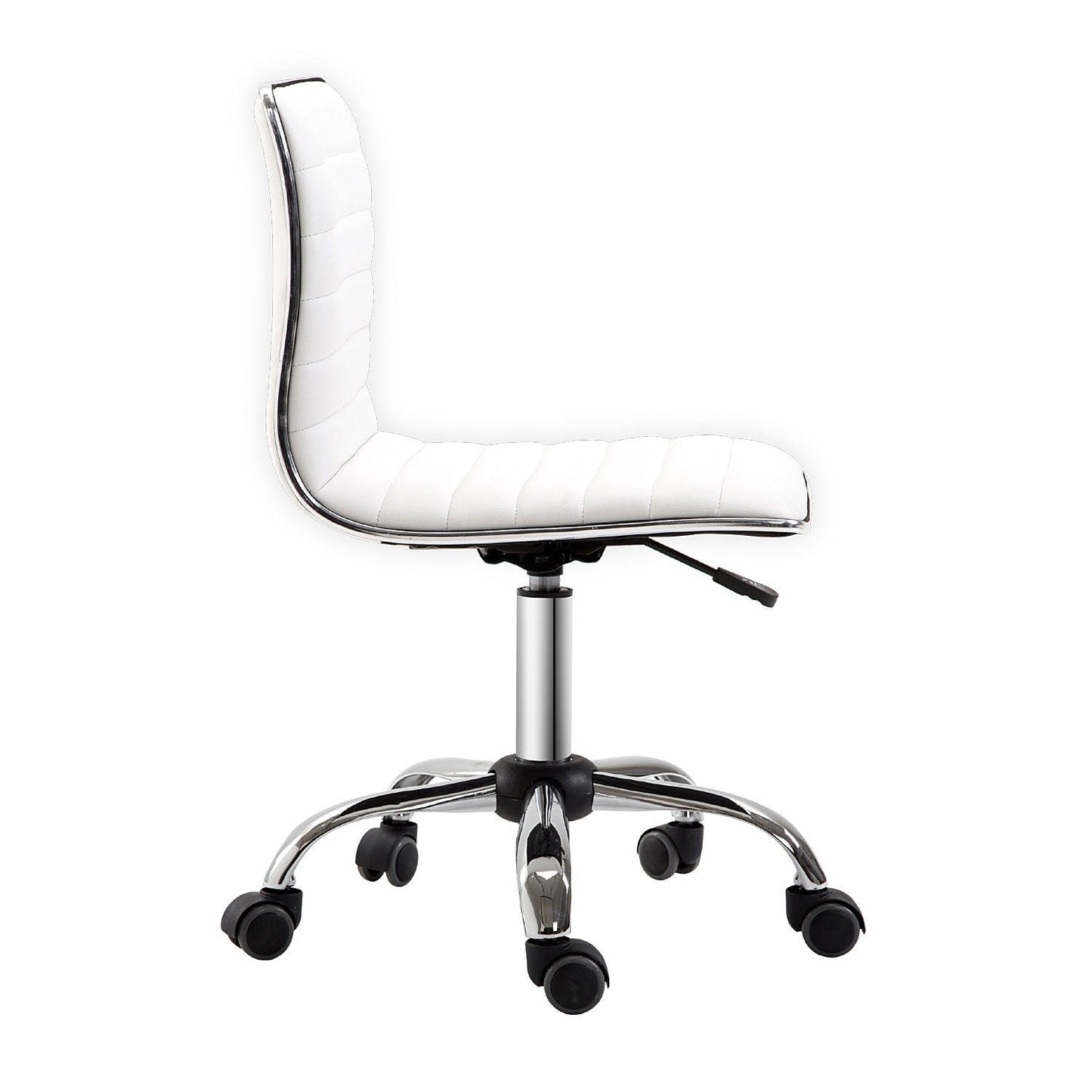 Armless Mid-Back Adjustable Office Chair-White