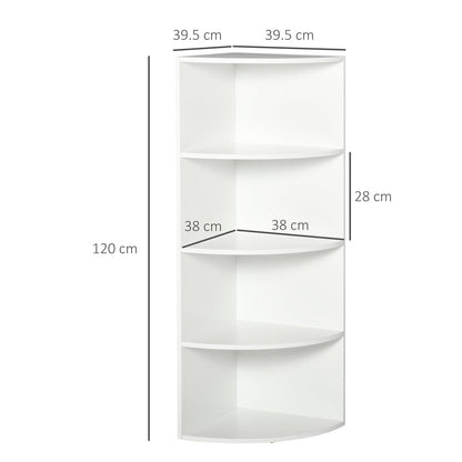 Four-Tier Corner Storage Unit - White