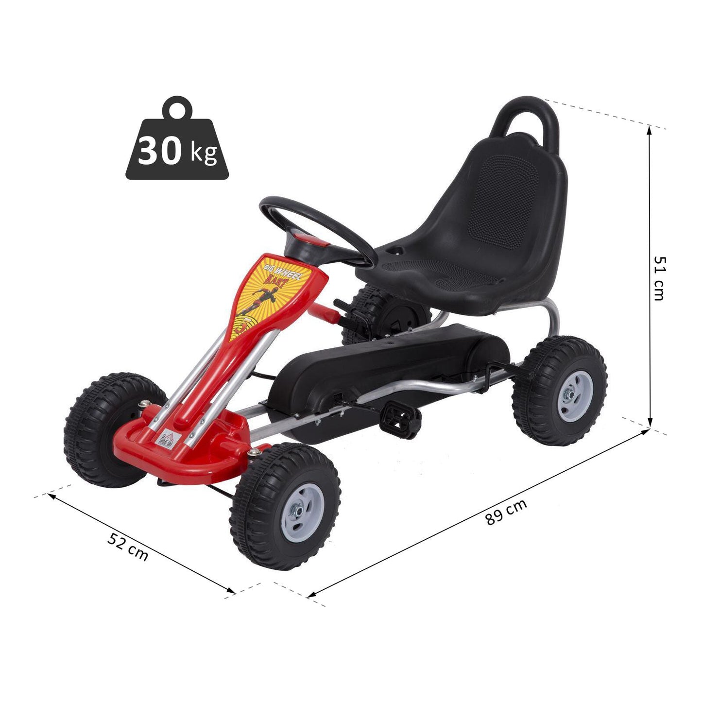 Kids Ride on Pedal Go Kart W/Hand Brake-Red