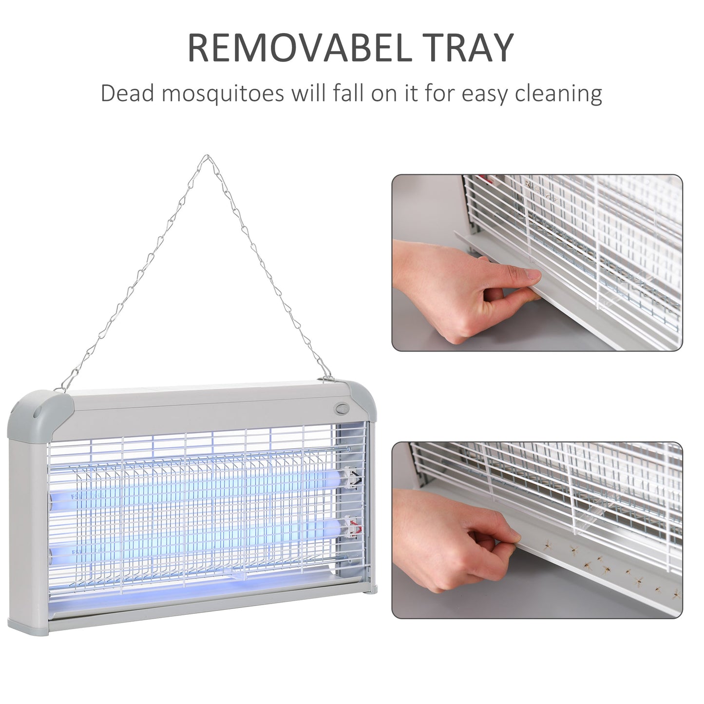 Free Standing Wall Hanging 30W Electric Fly Mosquito Killer 60? Coverage Electric Fly Zapper