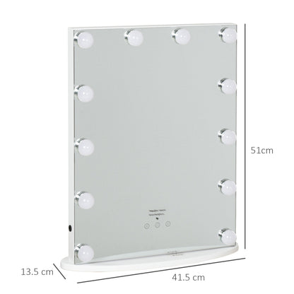 Homcom Hollywood Mirror With Lights For Makeup Dressing Table