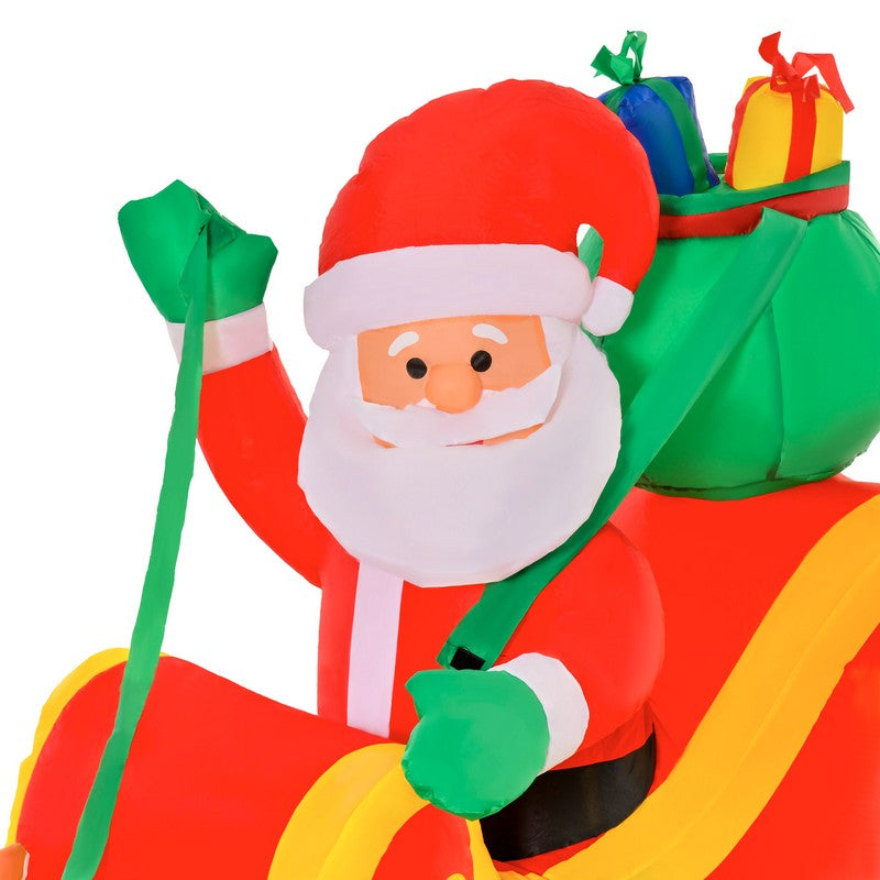 8ft Christmas Inflatable Santa Claus on Sleigh