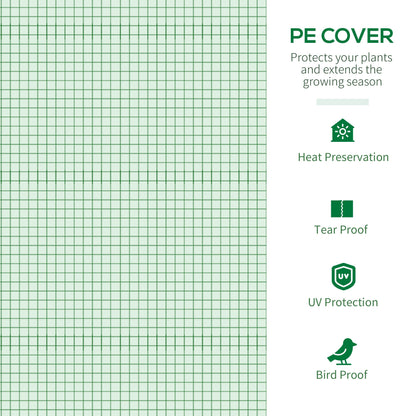 Outsunny Walk In Polytunnel Greenhouse Green House For Garden With Roll-Up Window And Door 1.8 X 1.8 X 2 M Green