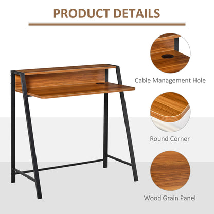 Writing Desk Computer Table Home Office PC Laptop Workstation Storage Shelf Walnut