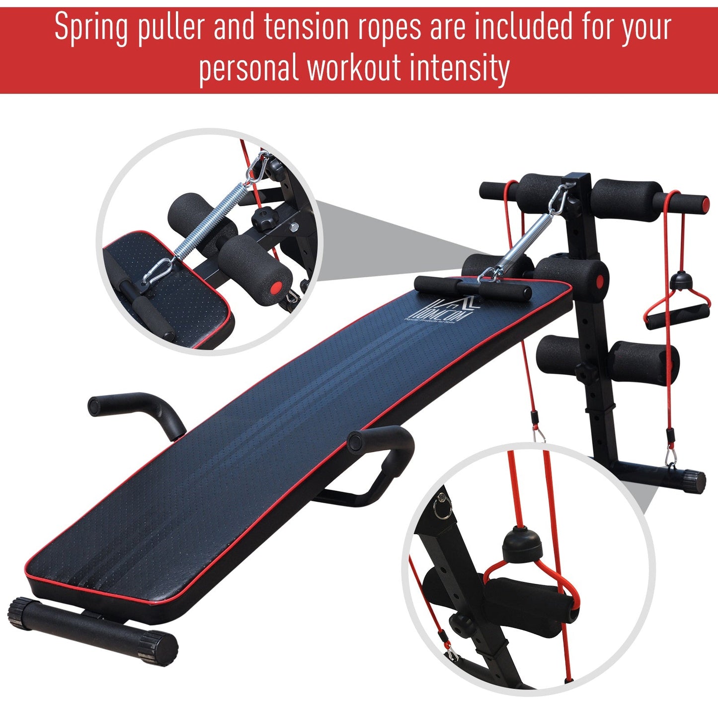 Sit Up Bench Core AB Workout Fitness Excercise Machine Adjustable Thigh Support Home Gym Black