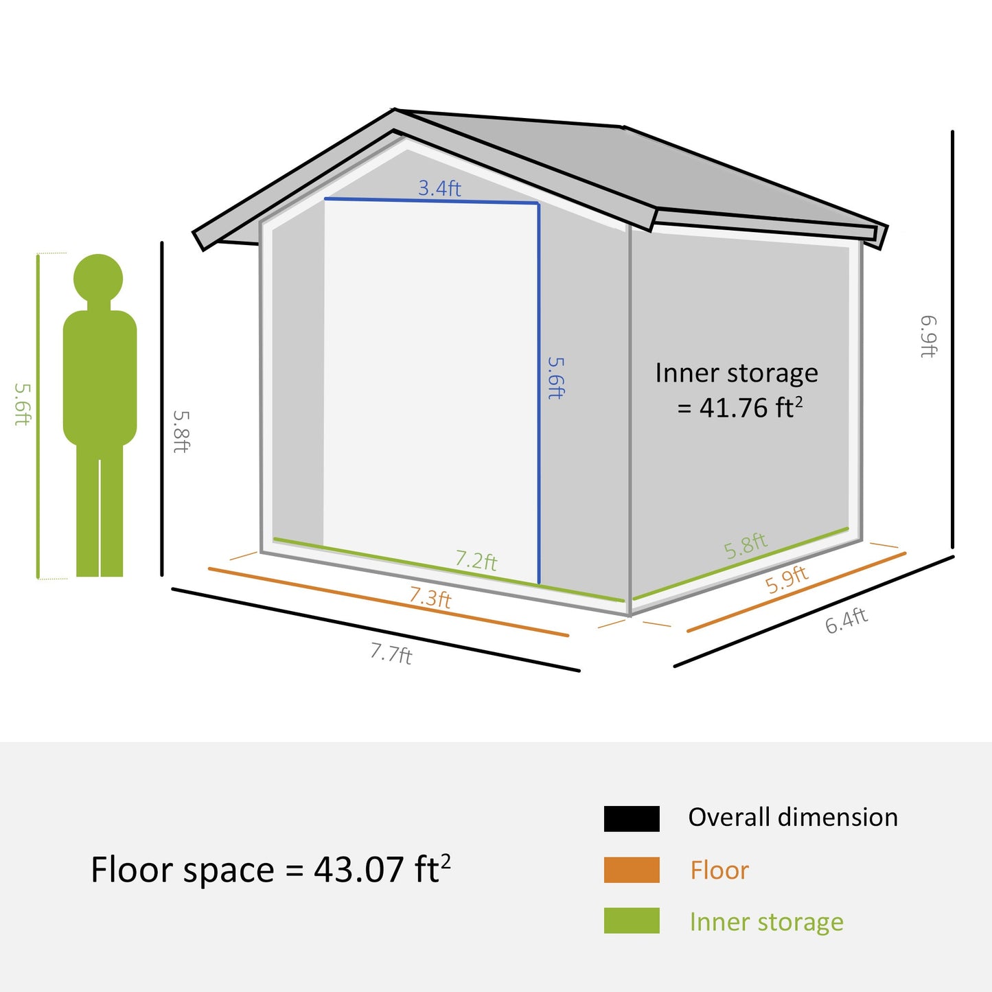 Moderna 7.7 x 64' Double Door Apex Garden Shed With Ventilation Steel & Polypropylene Light Brown by Steadfast