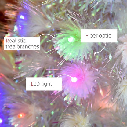 Homcom 4FT Prelit Artificial Christmas Tree with Fiber Optic LED Light