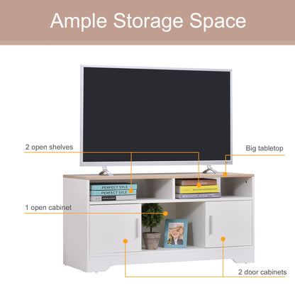 Homcom Boxy Tv Stand With Wood-Effect Table Top