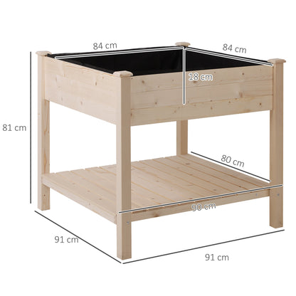 Elevated Fir Wood Plant Box