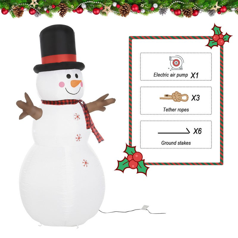 Homcom 1.8m LED Polyester Outdoor Christmas Inflatable Snow Man