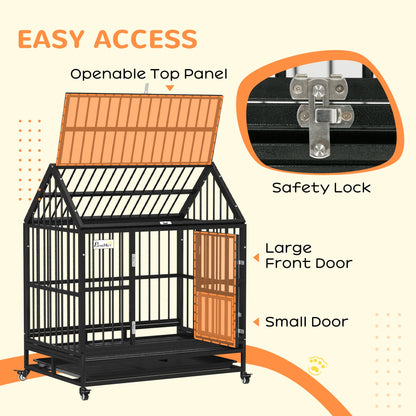 PawHut 43" Heavy Duty Dog Crate on Wheels