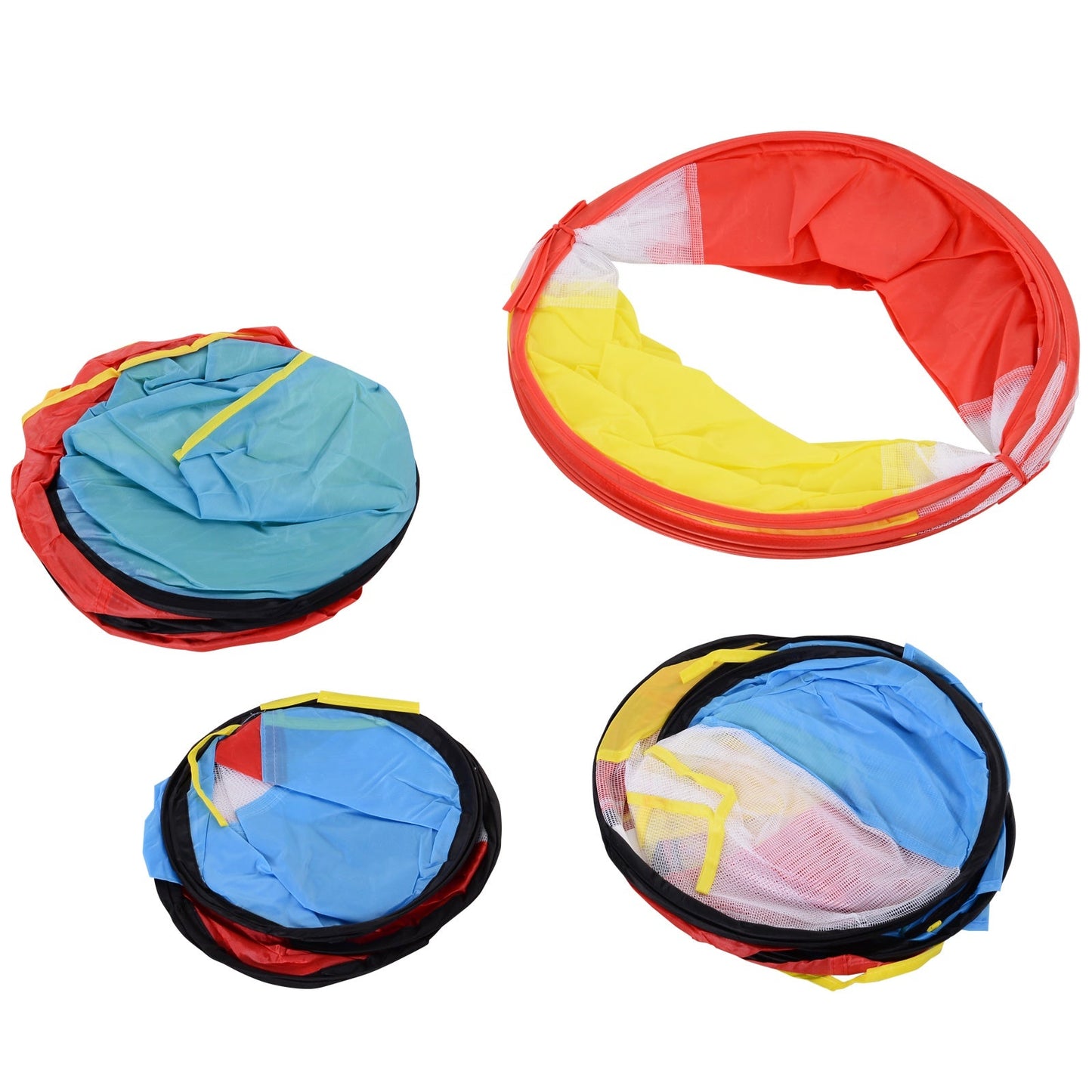 Pop Up House Tent Toddler Polyester 3 in 1 Play Tunnel Multi-Colour