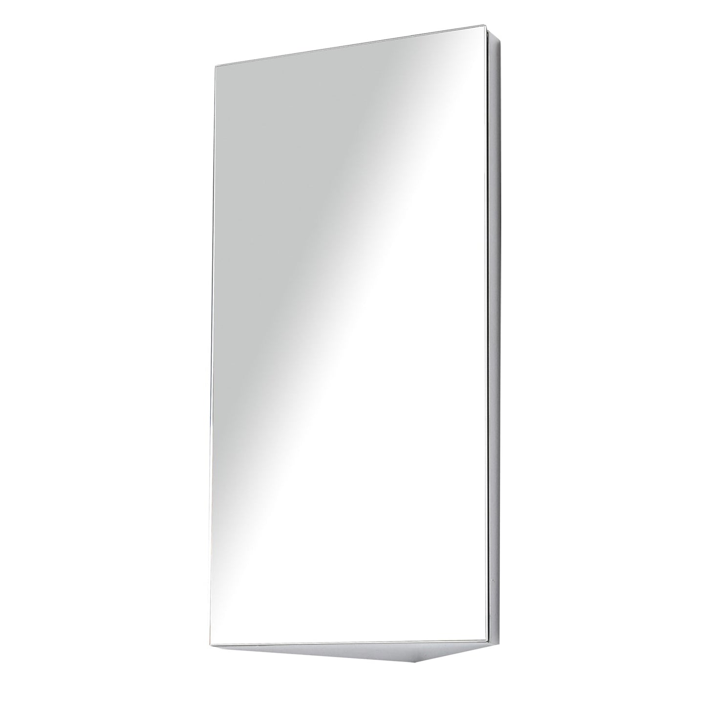 Stainless Steel Wall mounted Bathroom Corner Mirror Storage Cabinet Single Door 300mm W