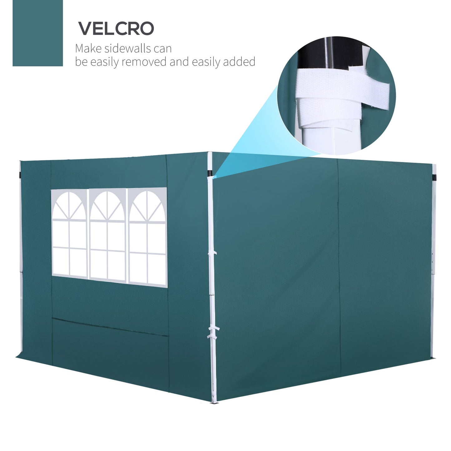 3 Meters Gazebo Replaceable Exchangeable Side Panel Wall Panels Walls With Window 3 colours Green