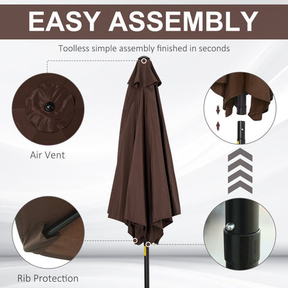 2.7M Garden Parasol Umbrella with Tilt and Crank