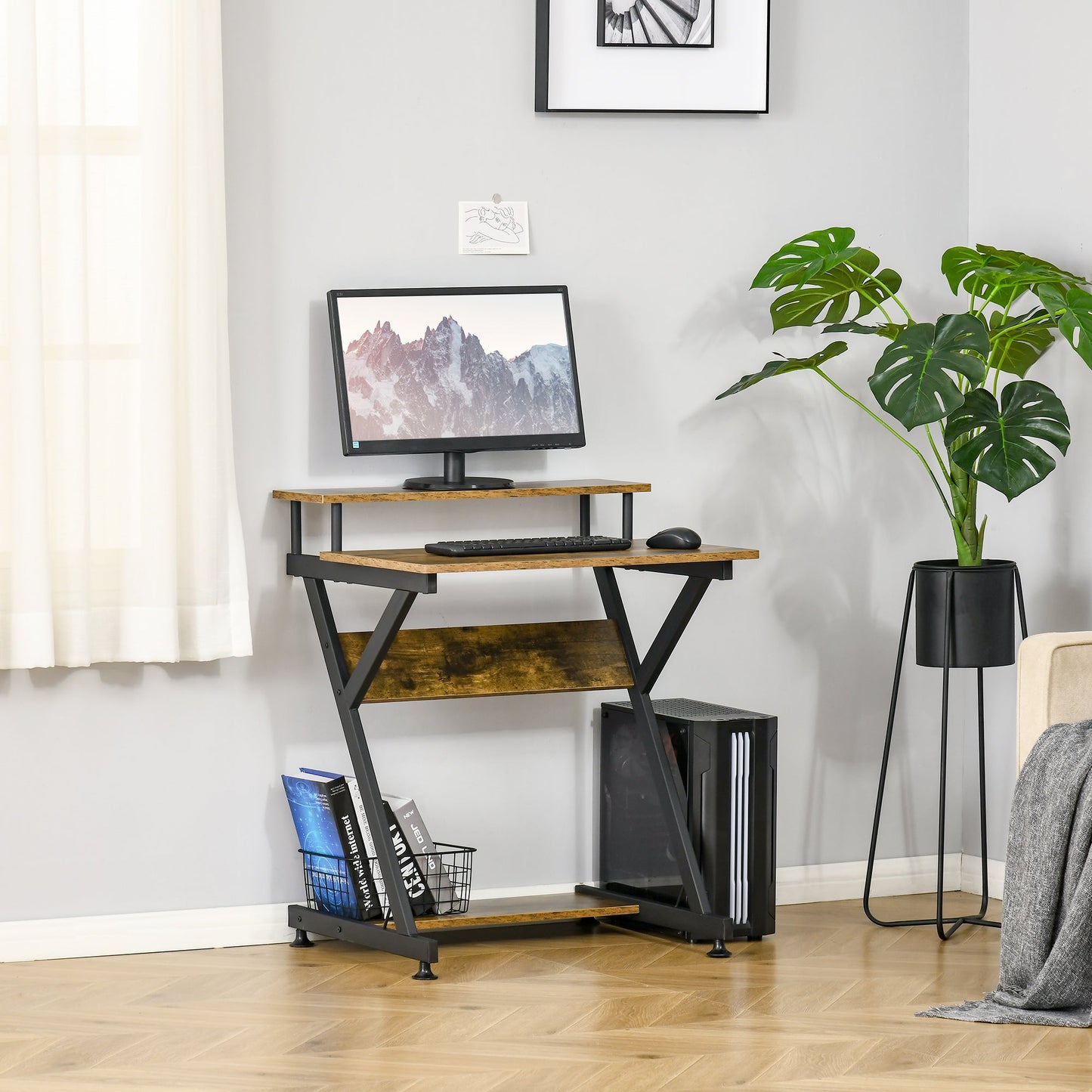 Industrial Computer Desk with Storage