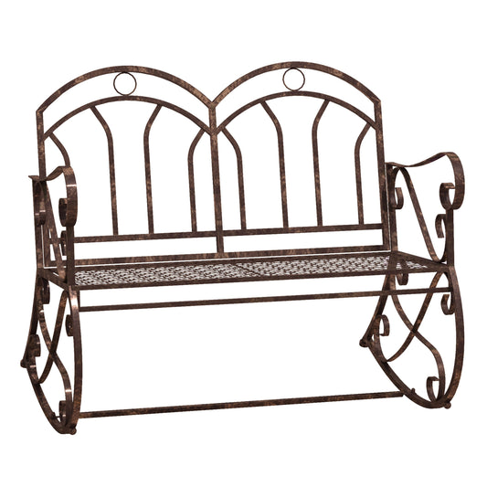 Outdoor Iron Rocking Chair-Bronze Red