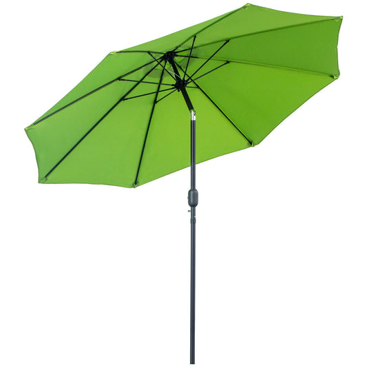 2.7M Patio Sun Umbrella Parasol Tilt Shade Shelter Canopy Aluminium Frame Light Green