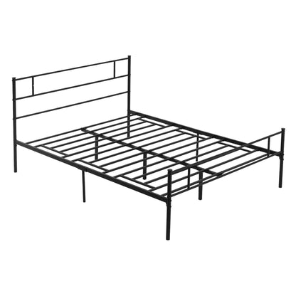 King Metal Bed Frame Solid Bedstead Base with Headboard and Footboard