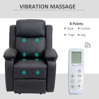 Electric Power Lift Recliner Chair Vibration Massage Reclining Chair with Remote Control and Side Pocket