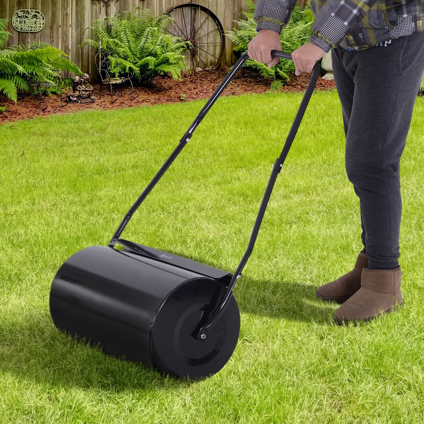 50cm Diameter 38L Drum Lawn Roller Sand Or Water Filled Steel by Durhand