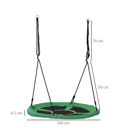 Kids Swing Outdoor Toys For Kids Diameter 100X4.5H cm-Black/Green