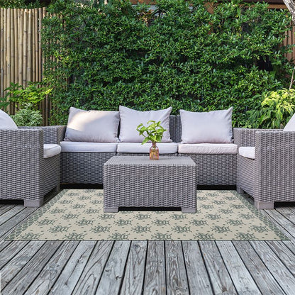 Garden Patio Rug by Wensum Bees Grey Neutral - 300x240cm