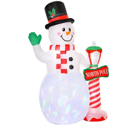 Homcom Christmas Inflatable Snowman with Street Lamp Lighted for Home Indoor Outdoor