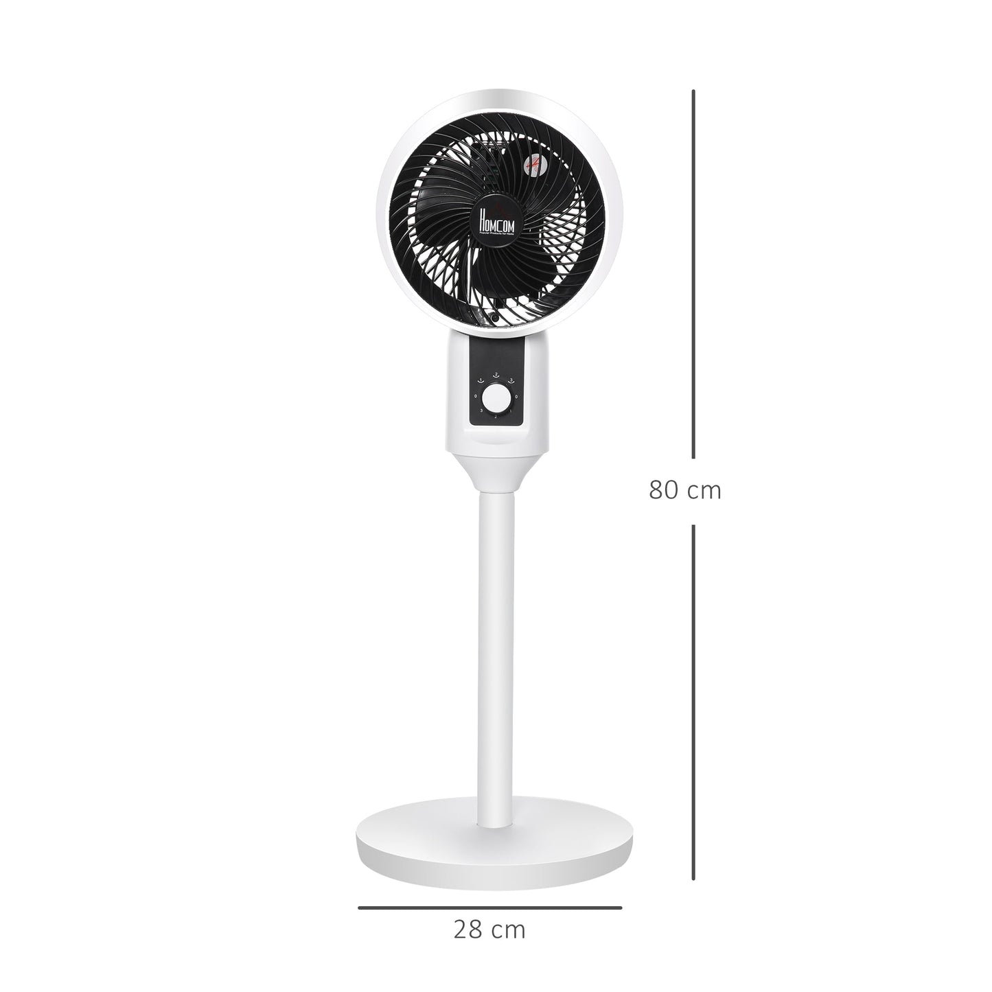 11" Oscillating Three Speed Pedestal Fan Black & White