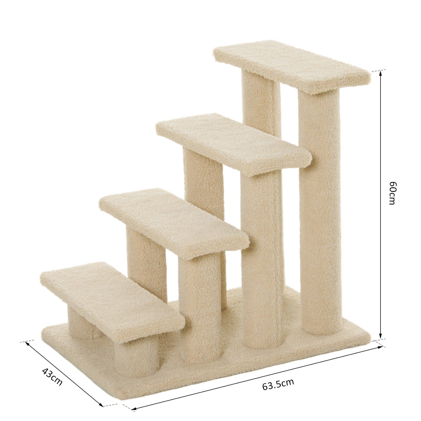 PawHut Cat Tree Ladder 63.5L 43W 60H (cm)-Light Brown