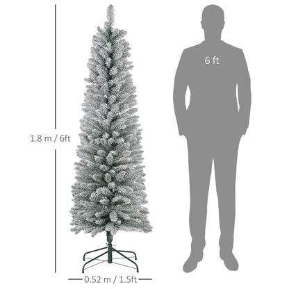 6ft Slim Christmas Tree Artificial - White Frosted Green  329 Tips