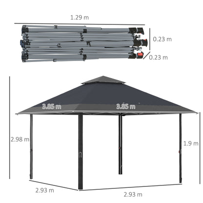 4 x 4m Pop-up Gazebo Double Roof Canopy Tent with UV Proof