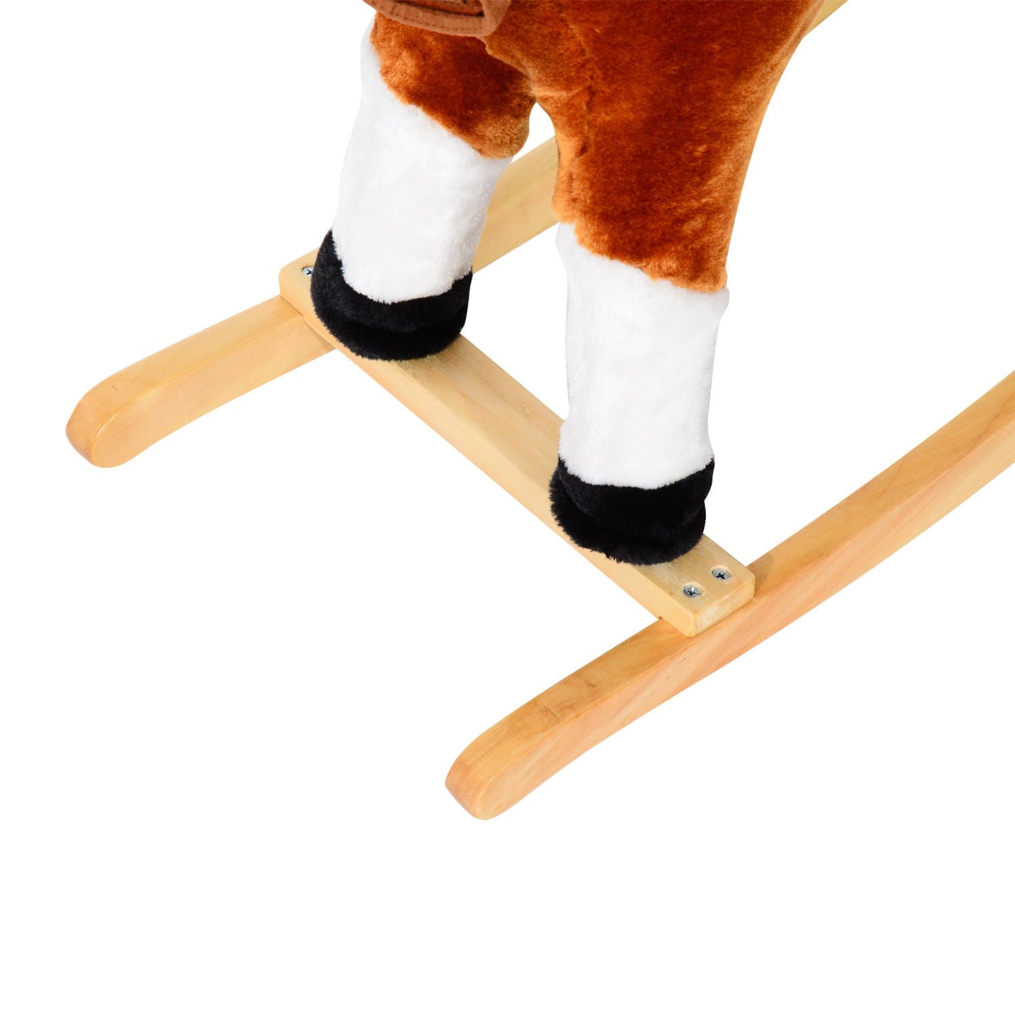 Children Plush Rocking Horse with Sound-Brown